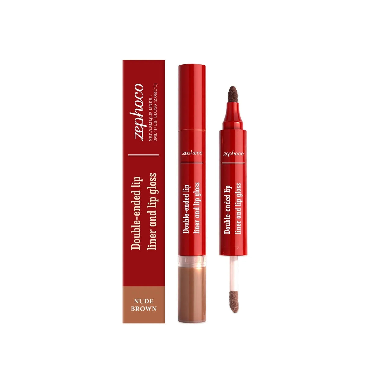 2-in-1 waterproof lip gloss in three shades with smooth glossy finish