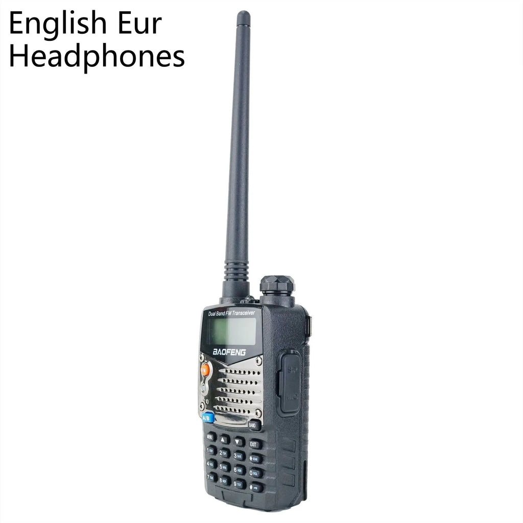 Baofeng UV-5RA black handheld dual-band two-way radio with dual display and antenna