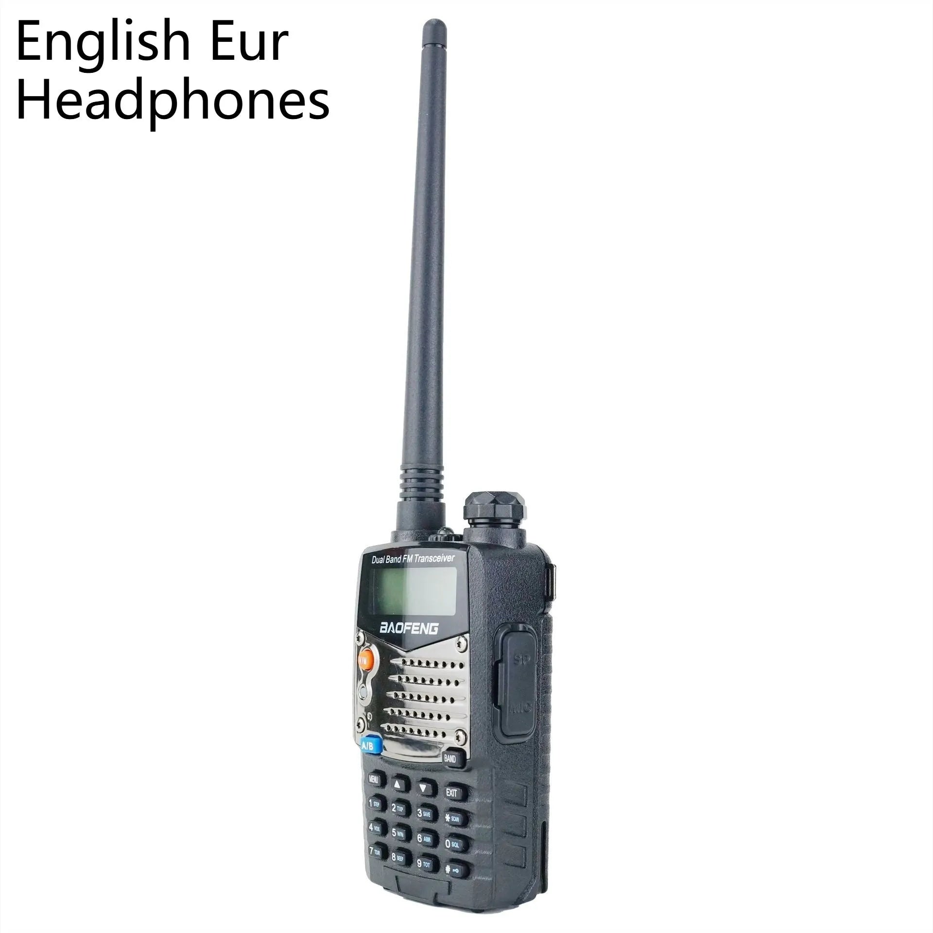 Baofeng UV-5RA black handheld dual-band two-way radio with dual display and antenna