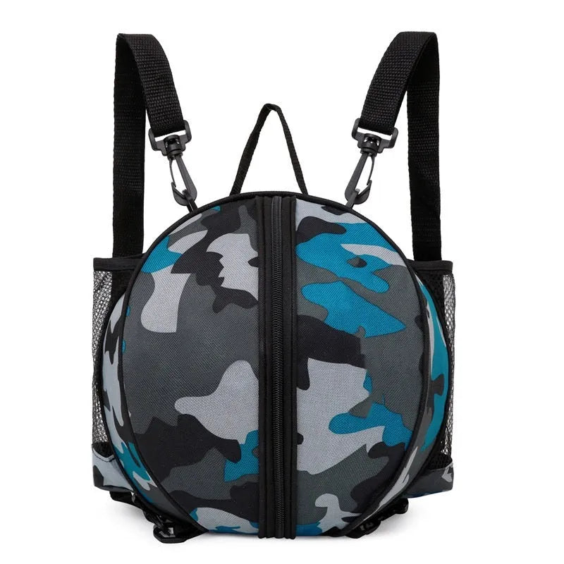 Oxford cloth basketball training bag showing 9-litre capacity and shoulder strap options