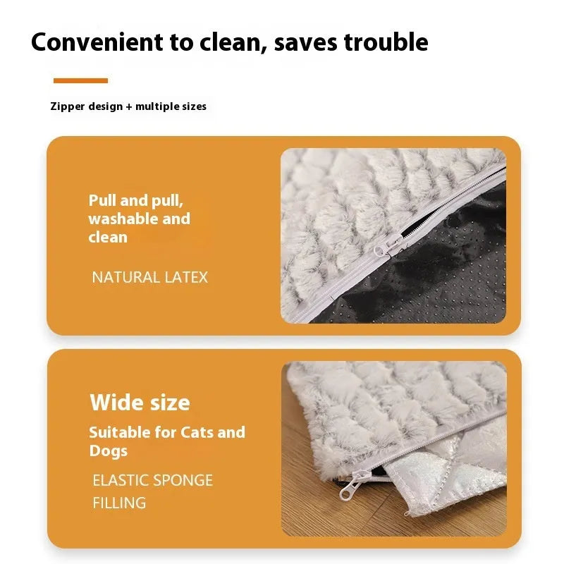 Extra large PV velvet cat sofa cushion nest available in two sizes for indoor pet comfort