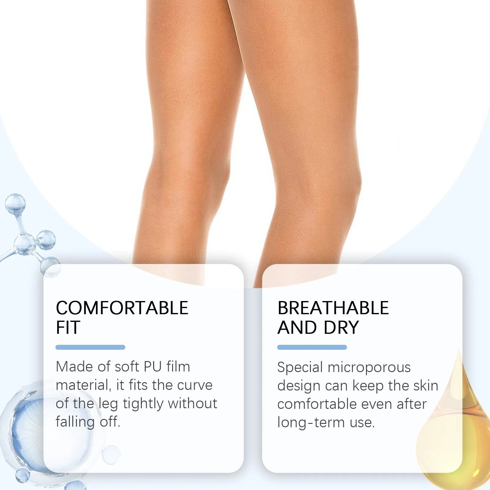 Pack of ten leg anti-wear skin protection patches with moisturising formula.