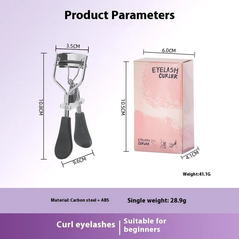 A4 manual eyelash curler with silicone comb in carbon steel and ABS construction
