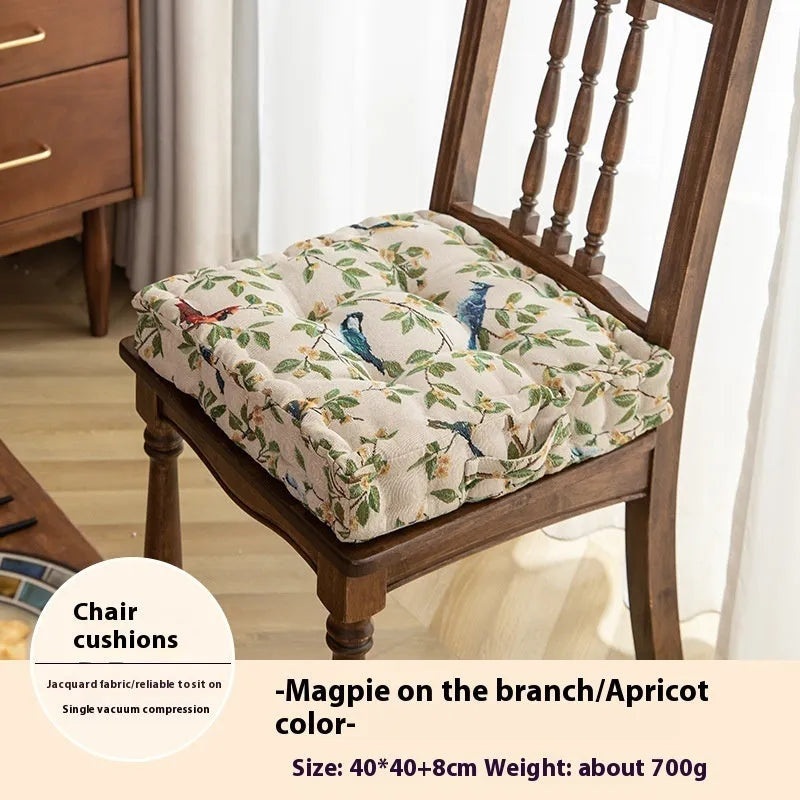American style dining chair cushion with floral pattern measuring 40×40×8cm