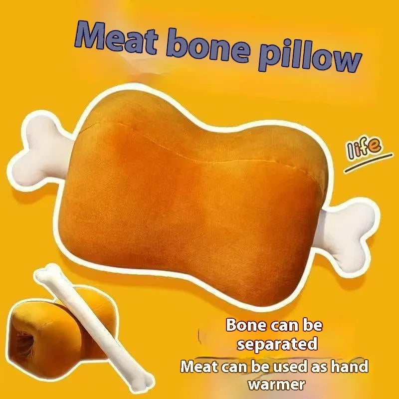 Creative meat bones shaped throw pillow plush toy in Big Stick Meat Bones colour, 40x20x18cm