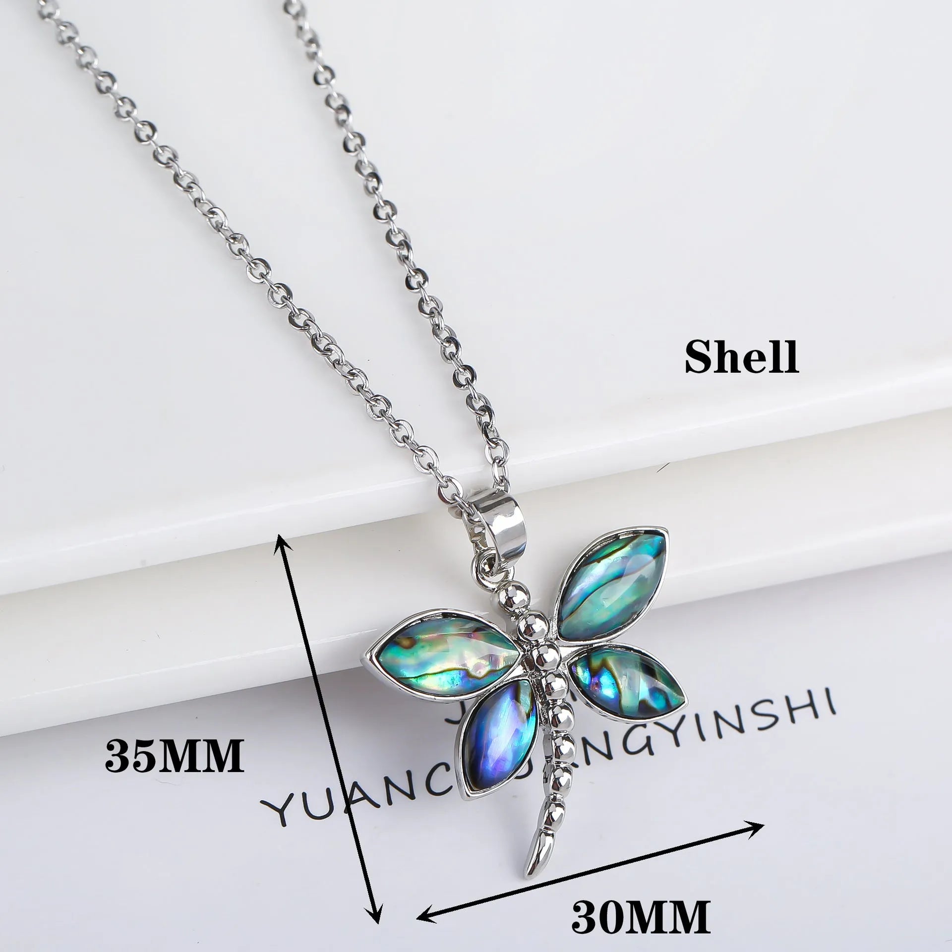 Copper animal zodiac pendant necklace with inlaid abalone shell, butterfly and dragonfly designs, four style options
