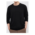 Men's regular cut wool pullover sweater in standard thickness for autumn winter wear