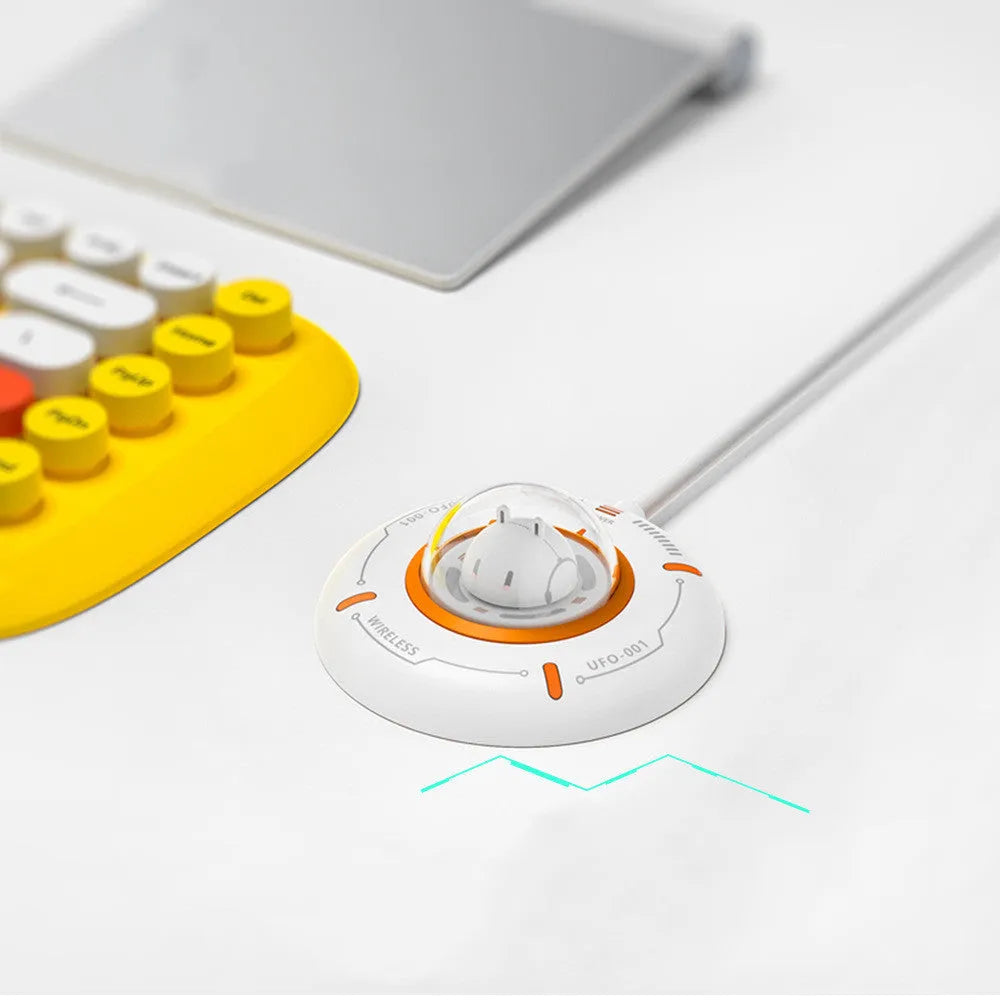 White MagSafe-compatible wireless charger with LED indicator and USB cable