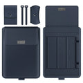 Imitation leather laptop protective sleeve in black with zip closure, fits 11.6 to 17 inch notebooks
