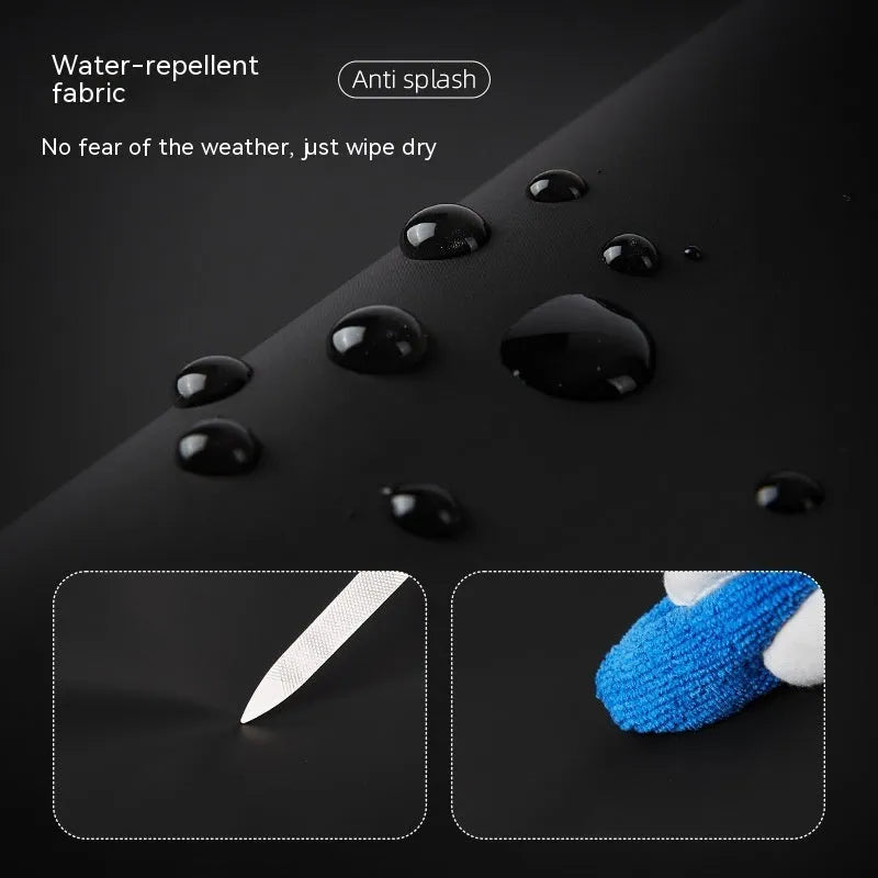 Black men's messenger bag made from Oxford cloth with a one-shoulder strap.