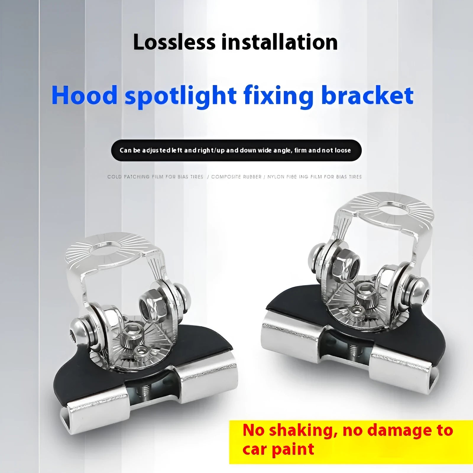 Car hood universal bracket stainless steel rubber clip for LED strip light and tube holder black