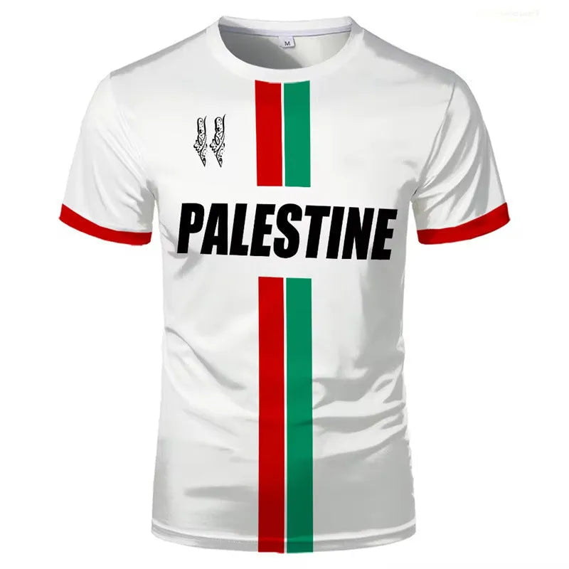 Black 3D printed football T-shirt on a hanger, showing the raised pattern and half-length sleeves.