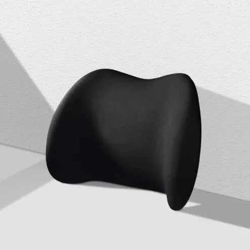 Memory cotton car headrest cushion and separate back cushion set in black, green, grey, and pink colours.