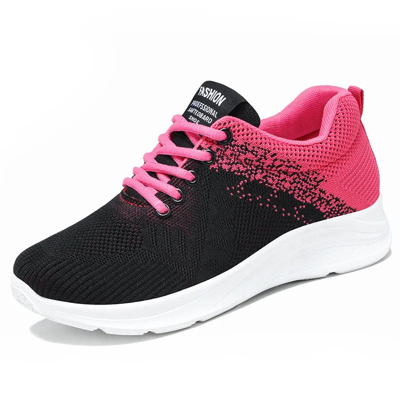 Spring Sole women's casual sports shoes in grey with mesh upper and white PVC sole on a light background