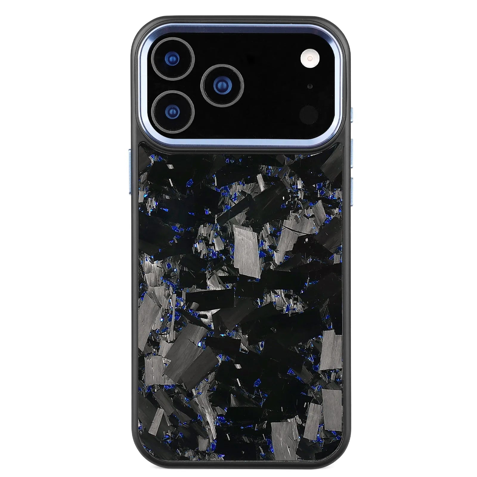Large pattern phone case for iPhone 17, available in black, with cutouts for camera and ports