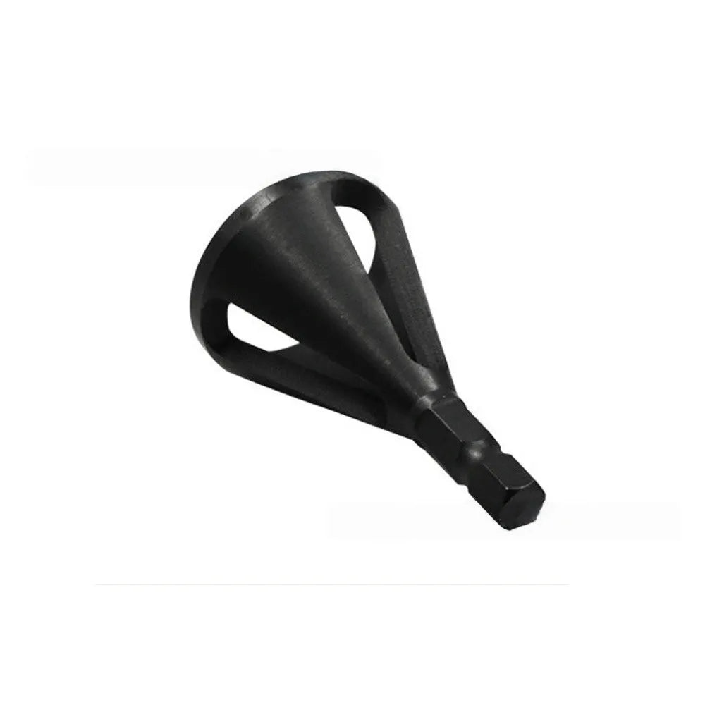 High-speed steel hexagonal three-groove deburring drill bit for screw head edging and trimming, black finish