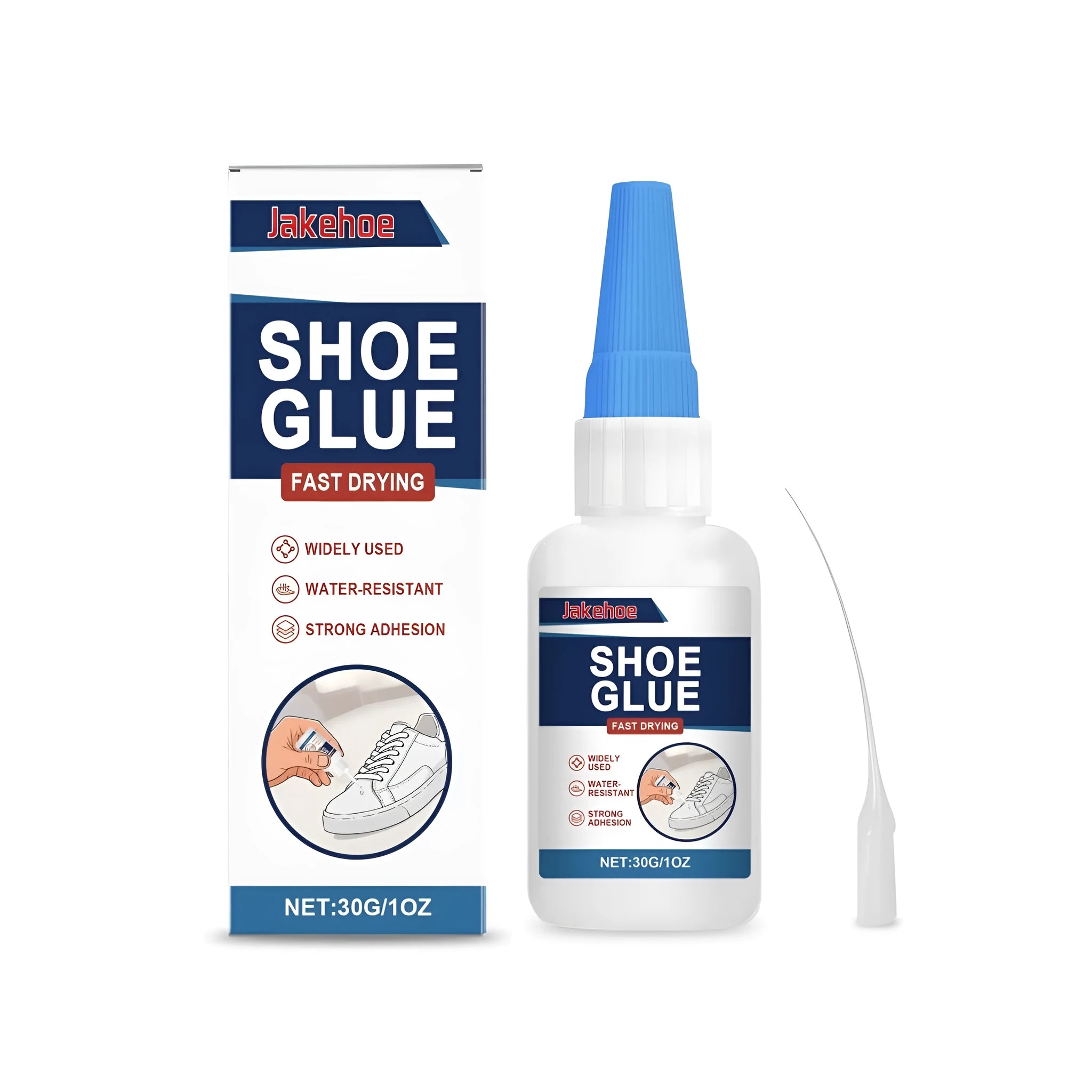 30g shoe repair adhesive tube with dropper applicator for leather, rubber and plastic