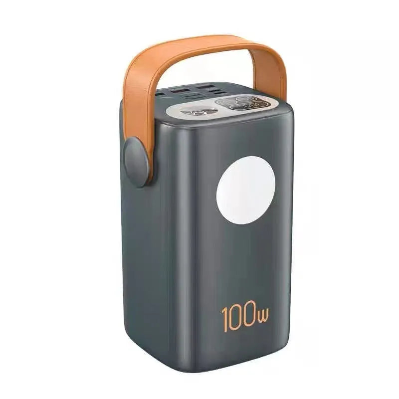 60000mAh super fast charge power bank with PVC shell, creative design, available in black