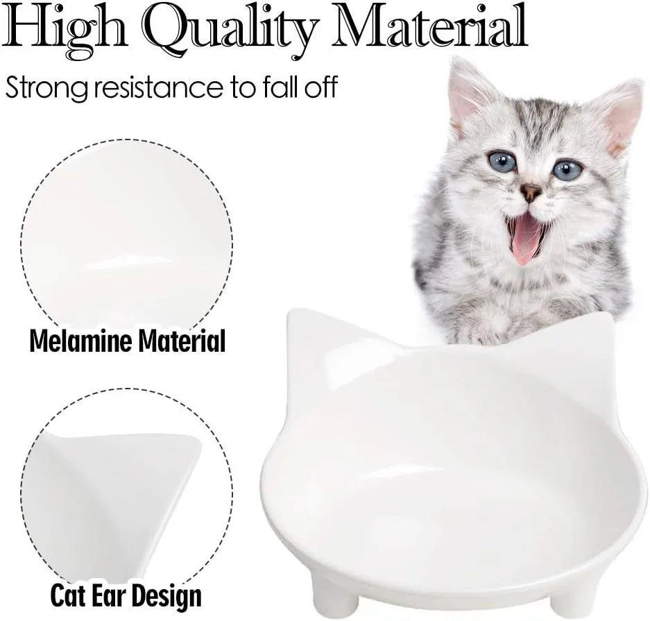 Shallow black melamine pet bowl with non-slip rubber base for cats and small dogs.