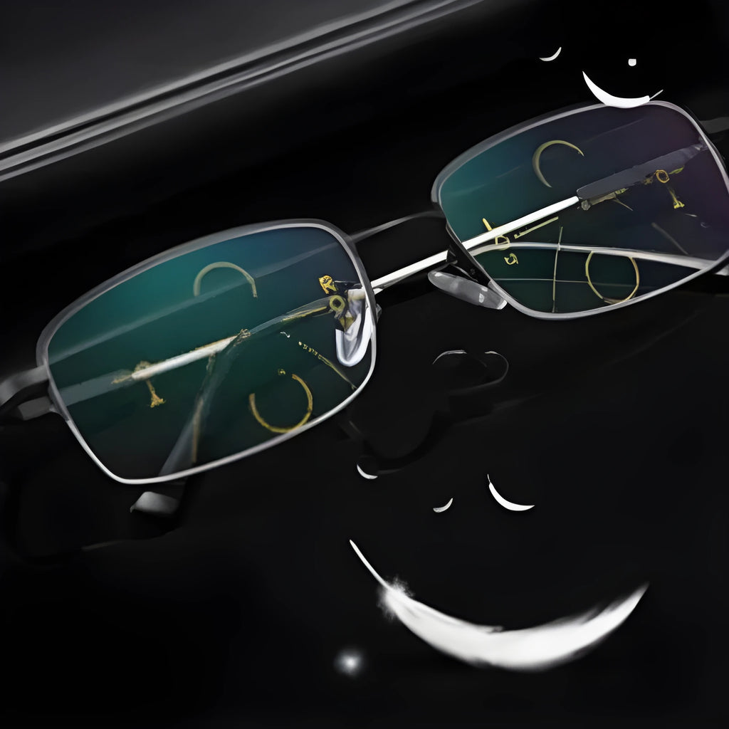Black metal frame dual-use presbyopia glasses for men with clip-on resin lenses