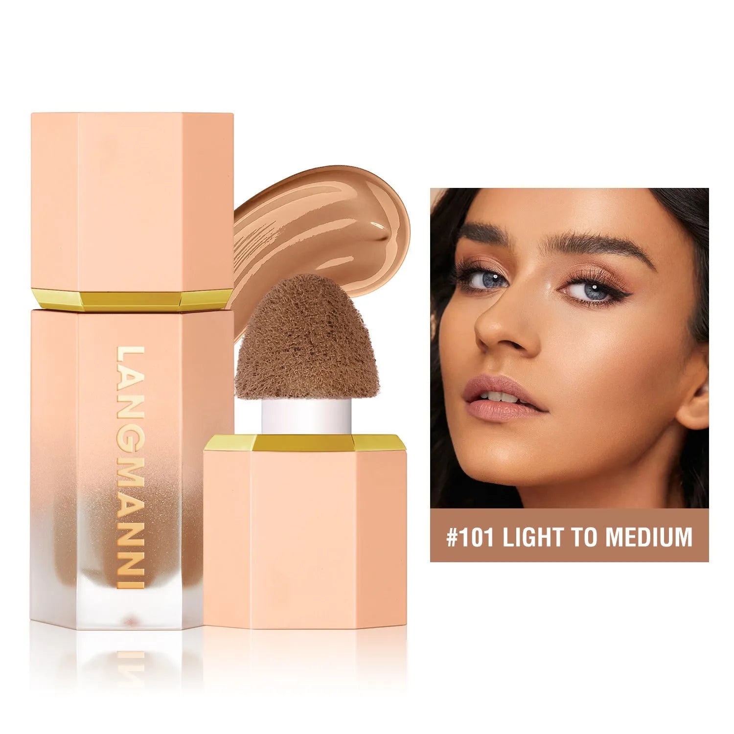 Langmanni three-colour liquid contour repair makeup for face side shadow deepening