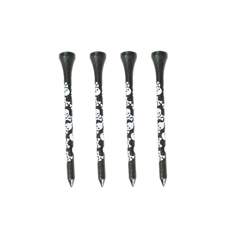 Black skull print bamboo dowel pins for golf shoes in 70mm and 83mm lengths