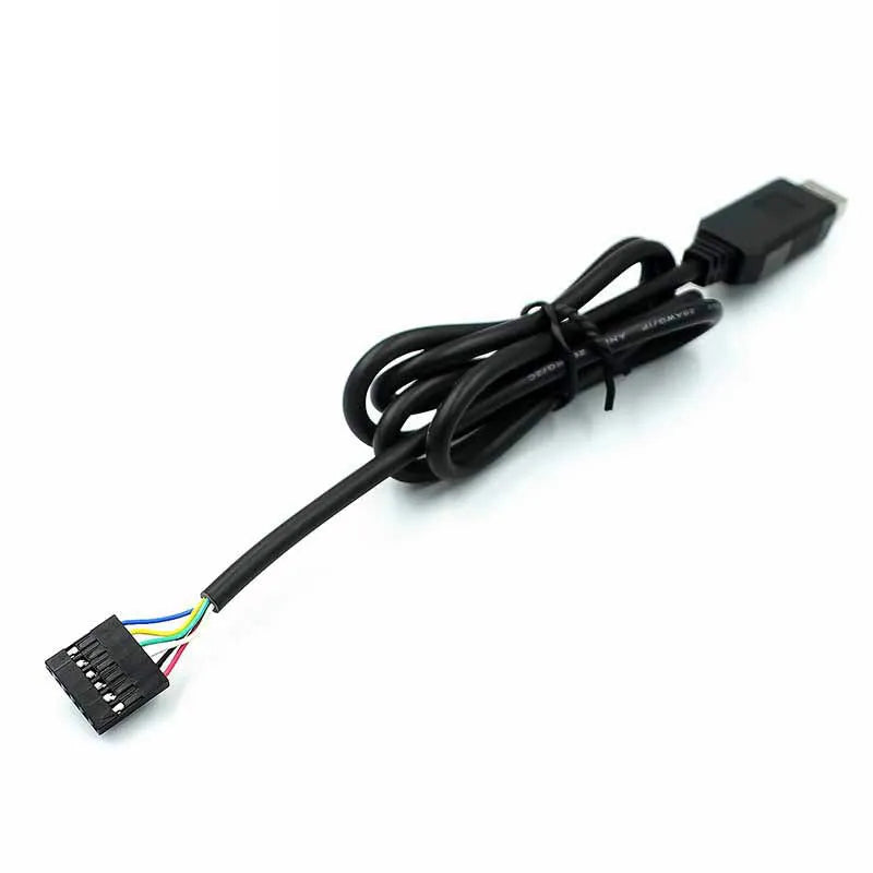 Black FT232 USB to TTL download cable with CTS RTS 6PIN, FTDI chip, 1 metre, OD4.0