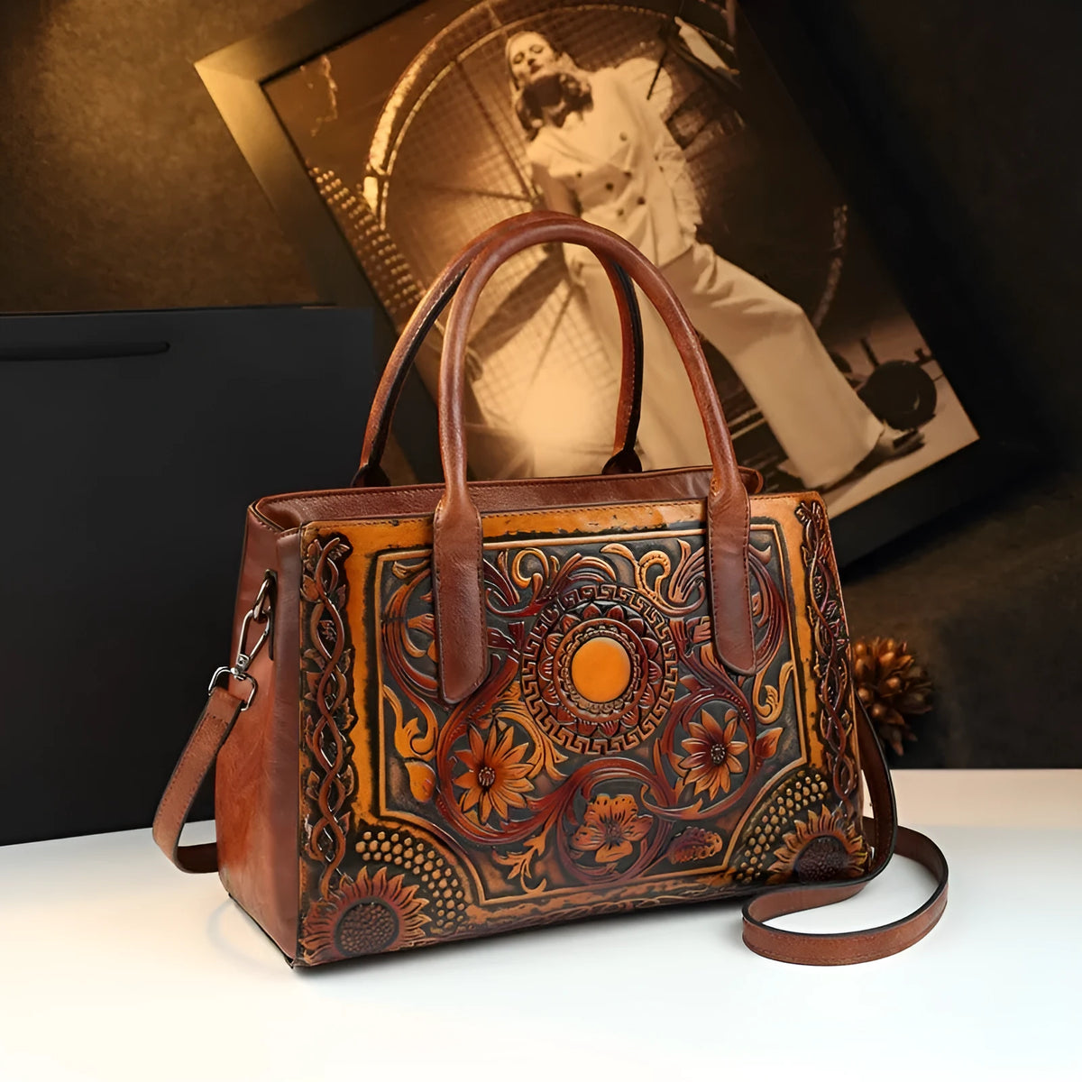 Women's simple large capacity shoulder bag in business commute style, available in brown, black, dark green, gray, red