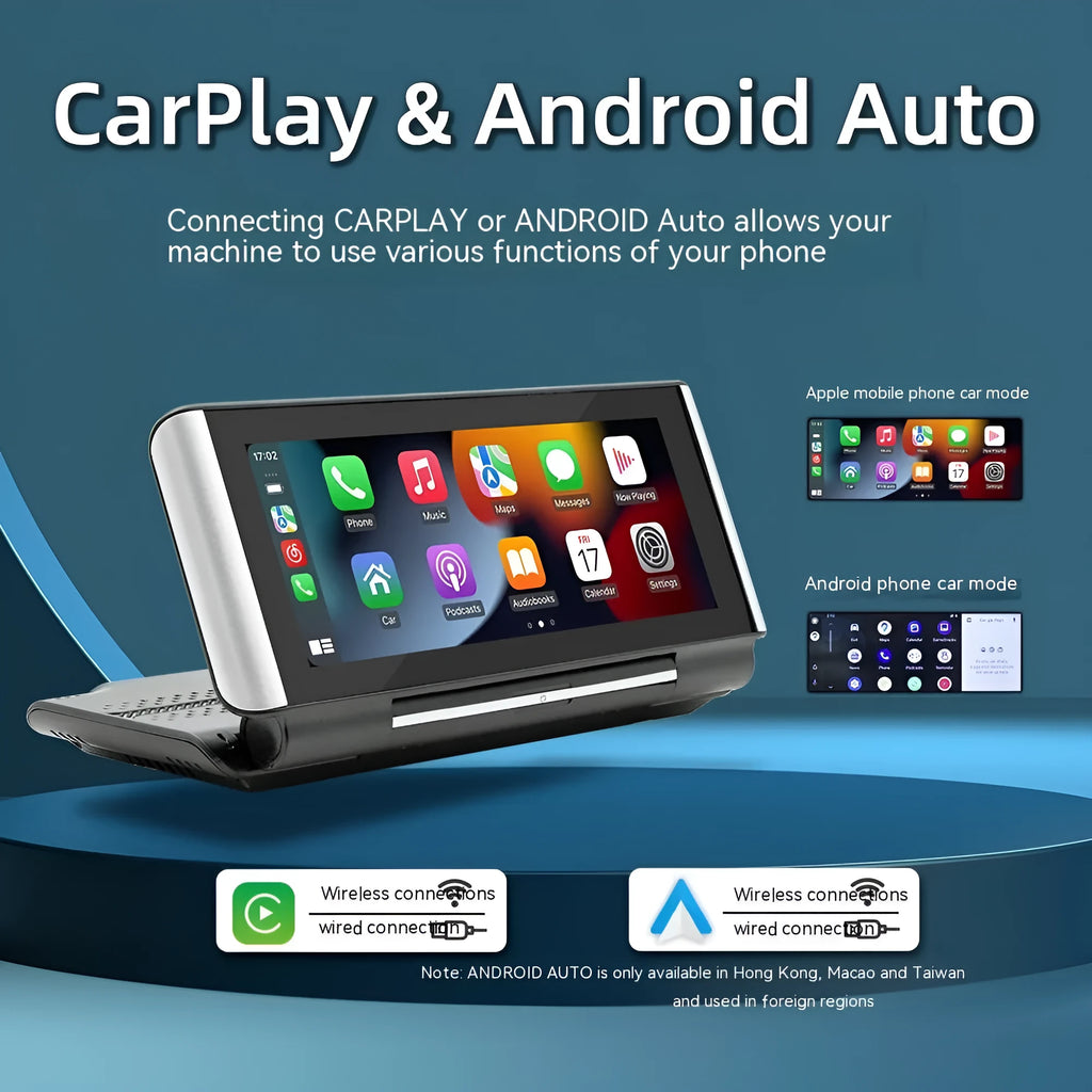 6.86 inch dashboard MP5 player with wireless CarPlay and rearview camera support