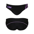 Men's nylon bikini swim trunks with printed pattern, available in five colours and sizes M to 3XL