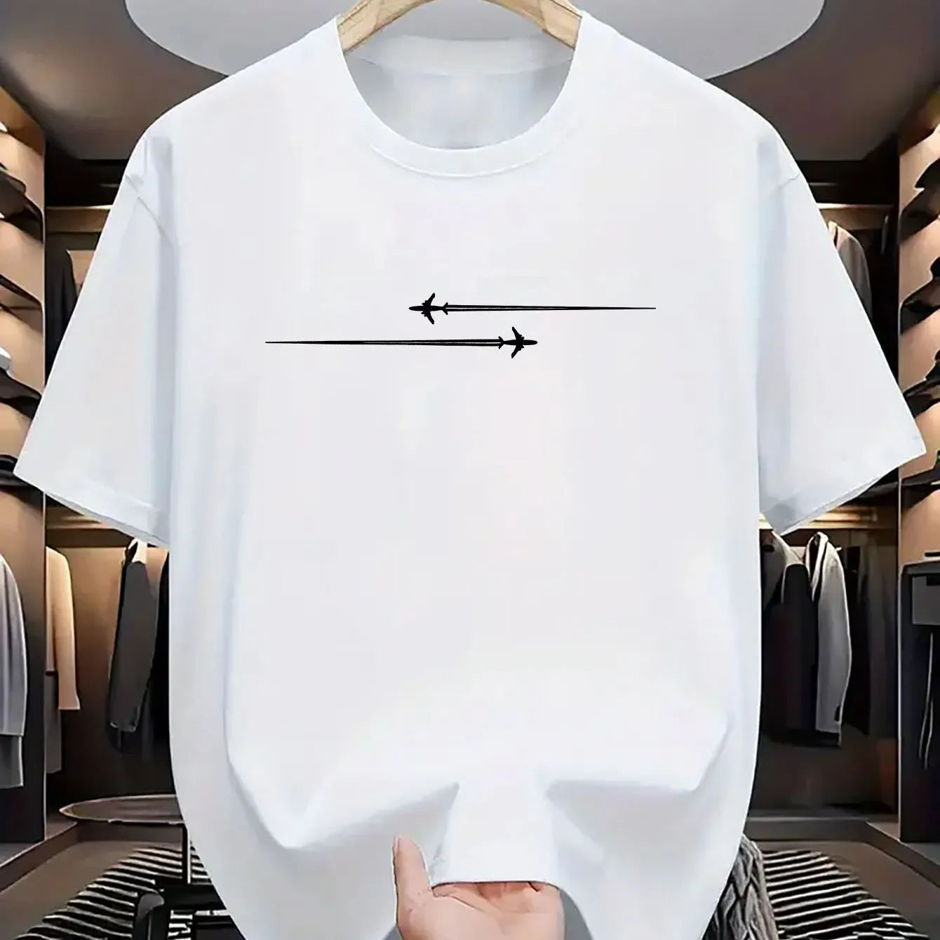Loose fit cotton blend t-shirt with cartoon print in black, short sleeves, round neck.