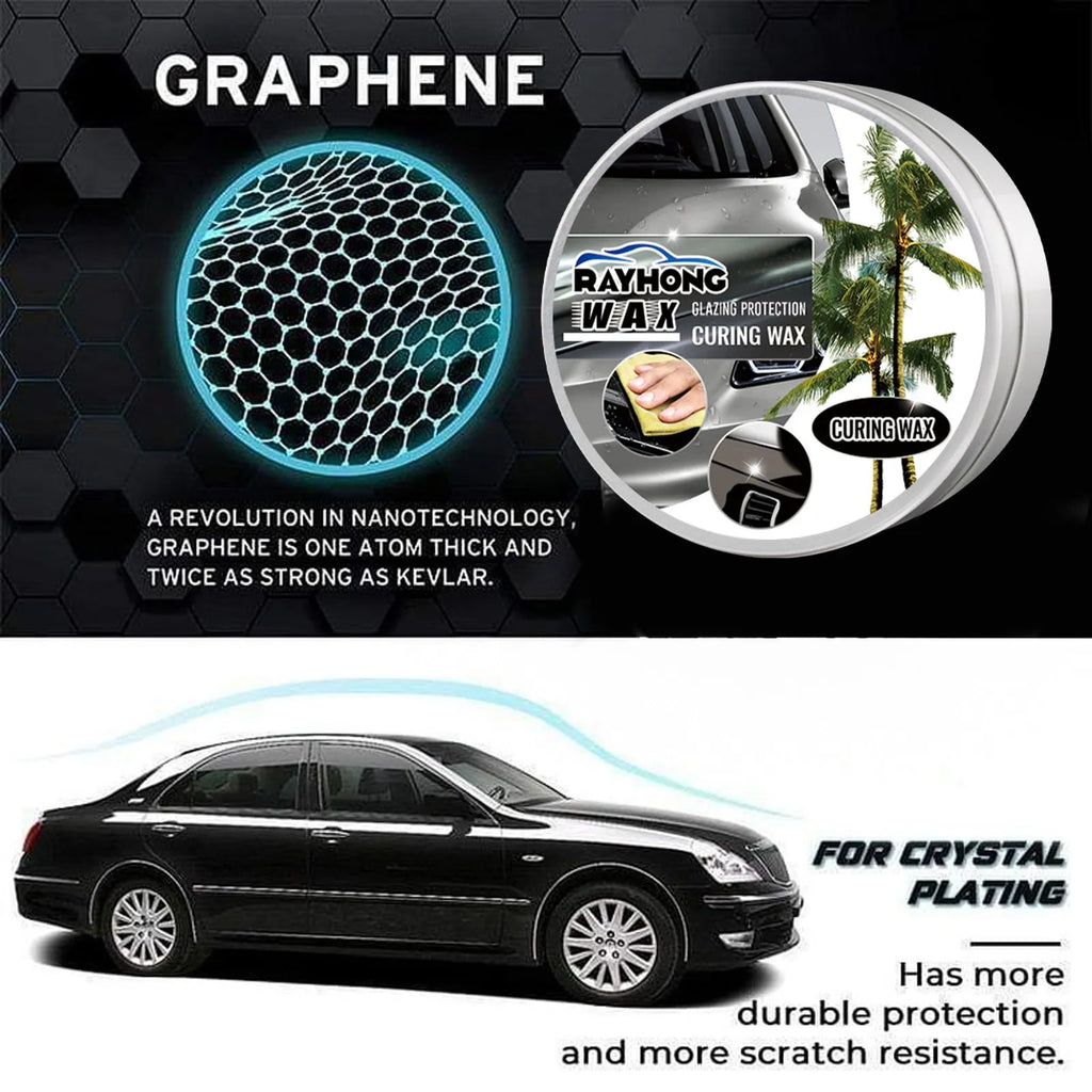 Car coating wax block and sponge applicator kit for paint restoration and protection.