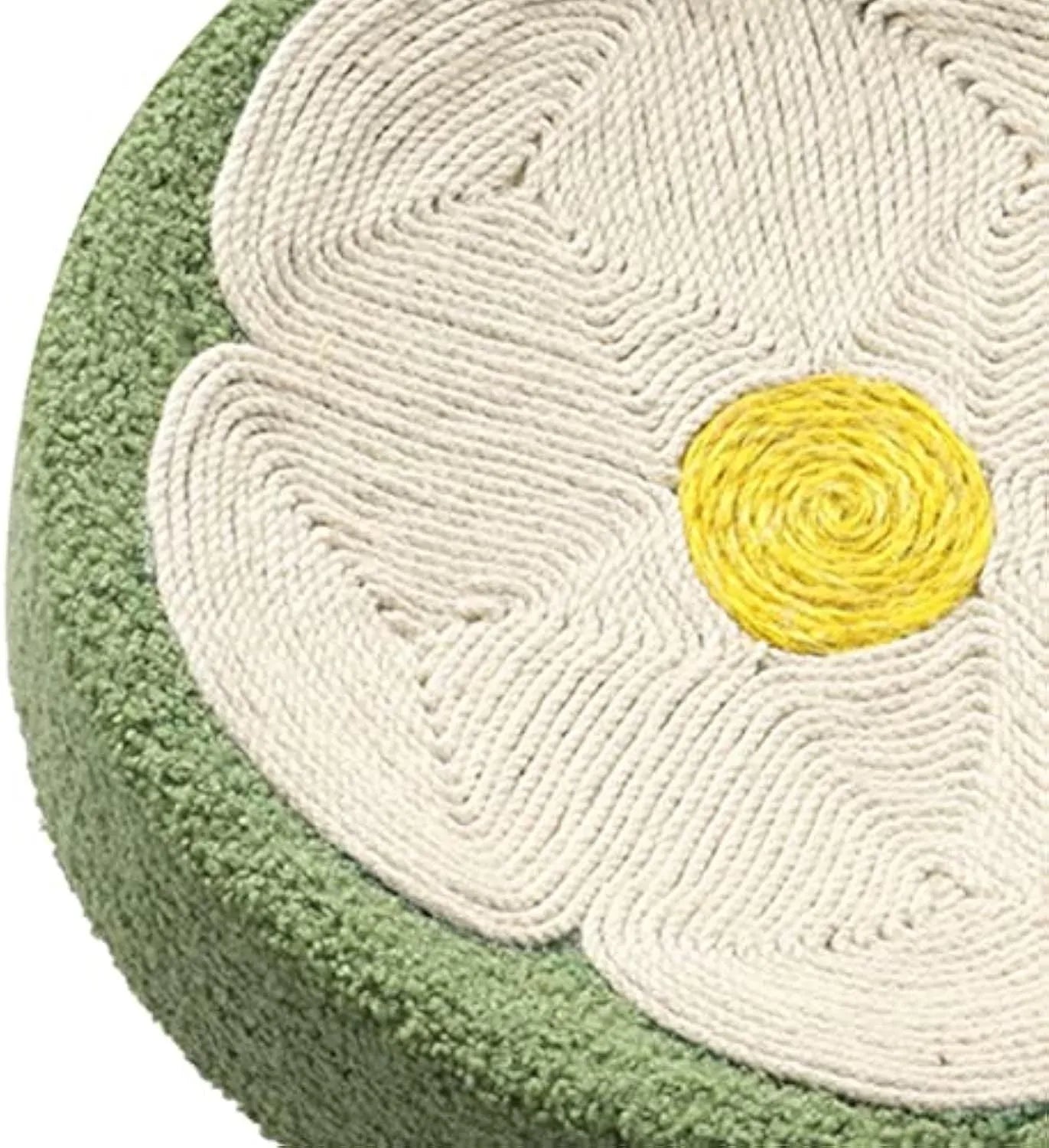 Green sisal round cat scratcher bowl lounge bed with deep sides for scratching and sleeping