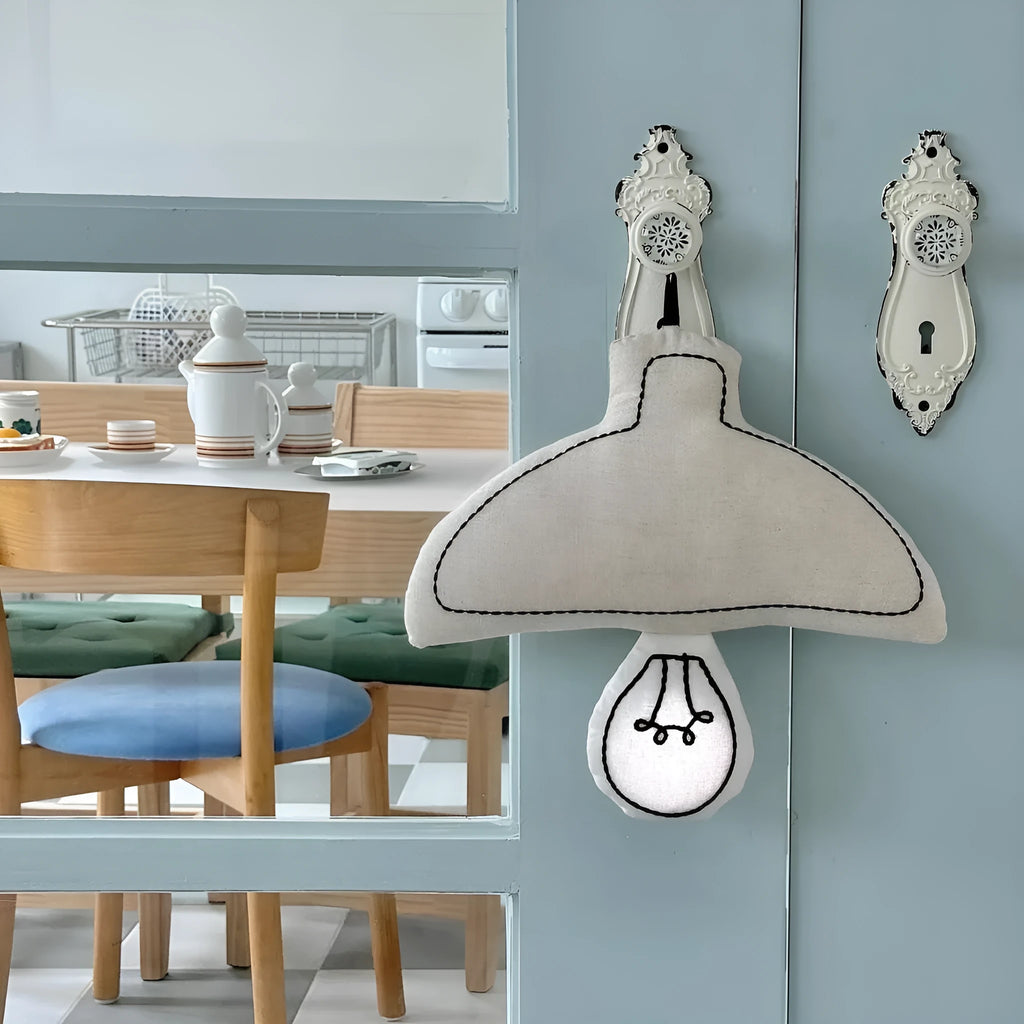 Fabric LED wall hanging bedside lamp, 29x27cm, beige pink or blue shade, for baby feeding