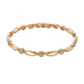 Golden copper hollow carved U-shaped bracelet for women with ins style detailing.