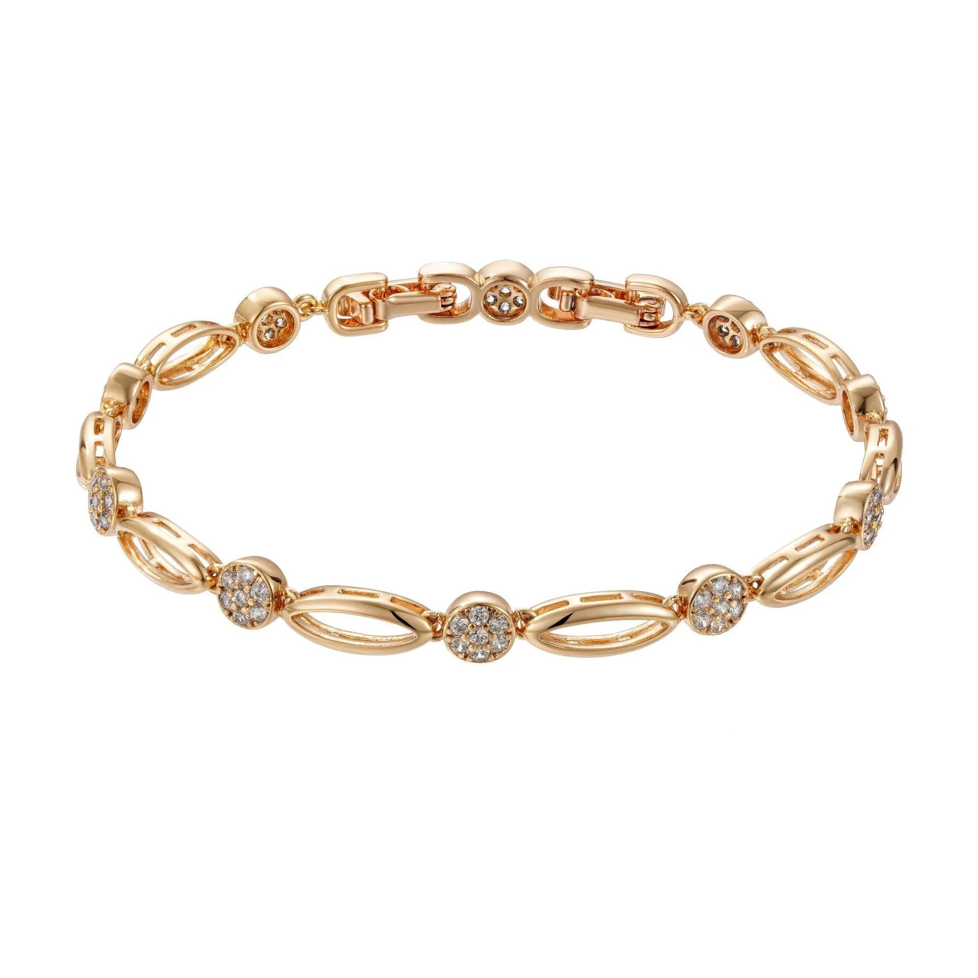 Golden copper hollow carved U-shaped bracelet for women with ins style detailing.