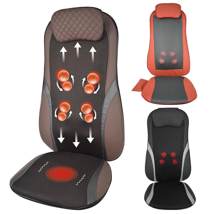 Heating finger pressure massage car seat cushion model SM-216 in black PU and mesh material