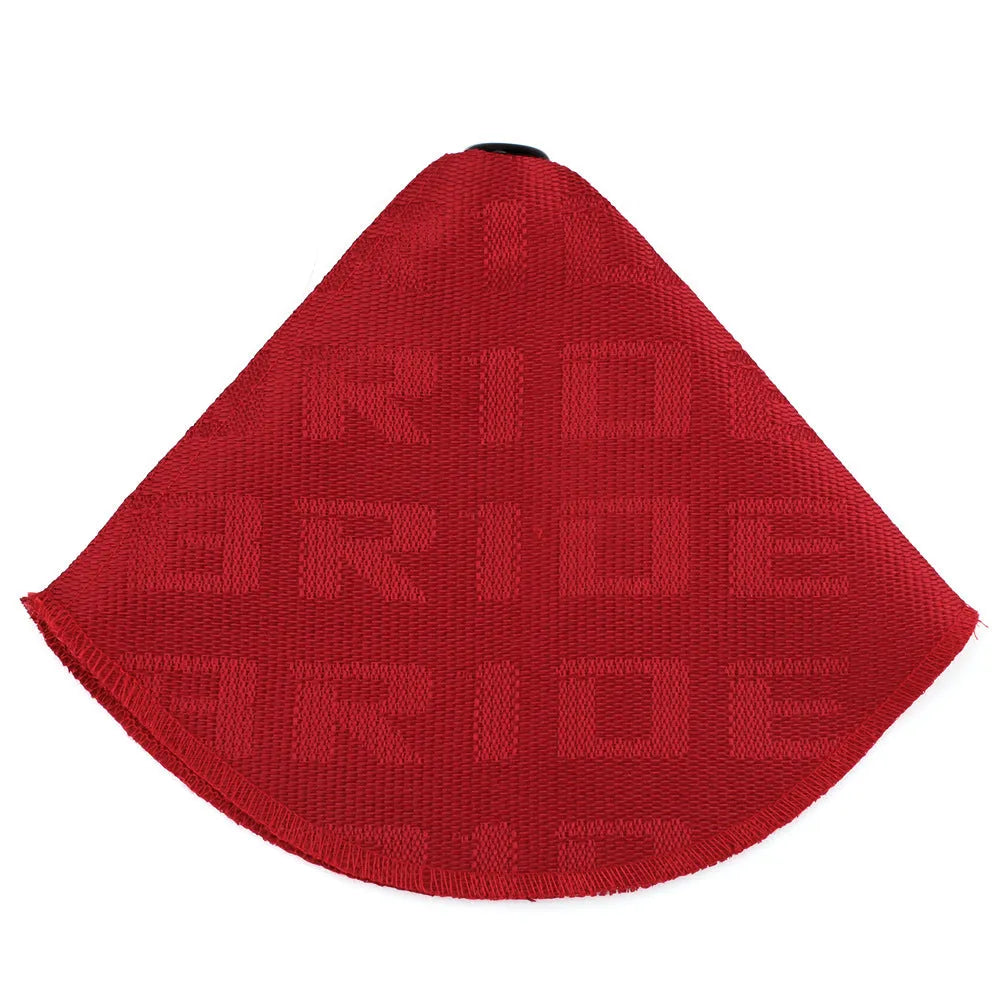 Canvas dust cover for racing car seat headrest in multiple colour options.