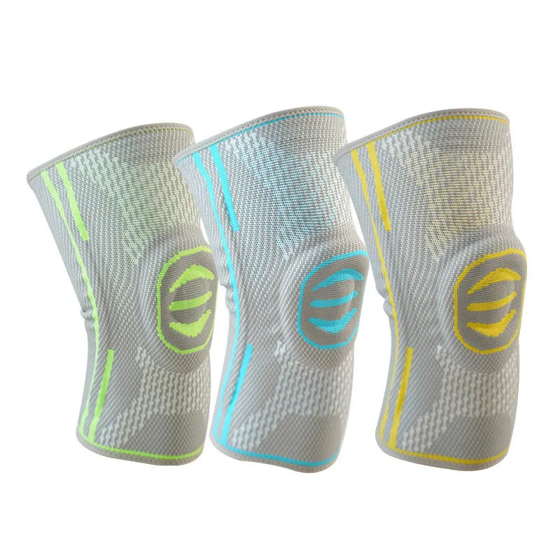 Cotton mountaineering knee pad for sports in blue, green, or yellow colour