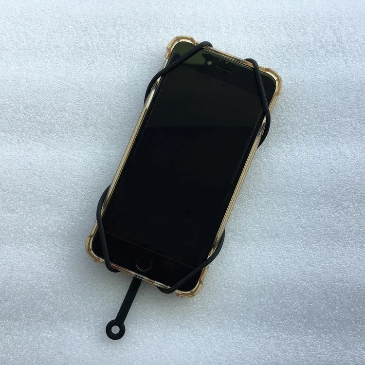Universal silicone phone case with lanyard in black, suitable for 4 to 6.5 inch screens