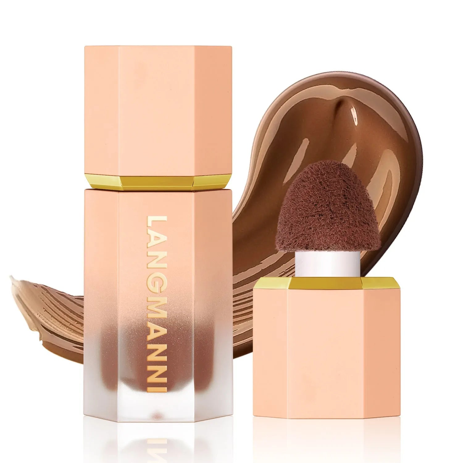 Langmanni three-colour liquid contour repair makeup for face side shadow deepening