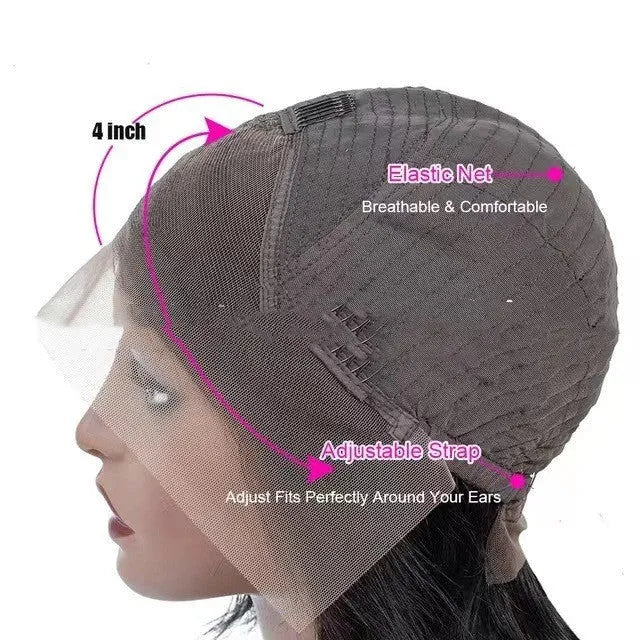 Real human hair lace front wig in star fashion style with 4x4 lace base