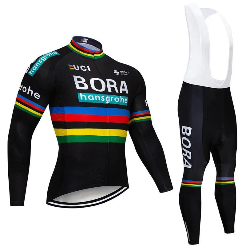 Autumn women's long sleeve mountain bike cycling suit set in polyester fiber fabric