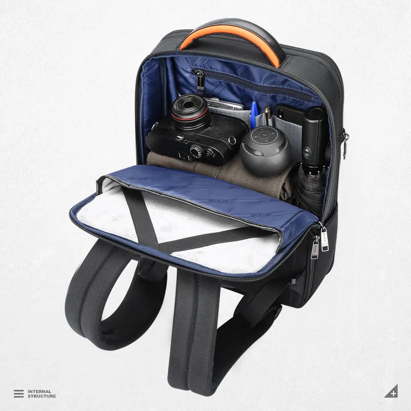 Men's anti-theft business computer backpack Oxford cloth black vertical square shape