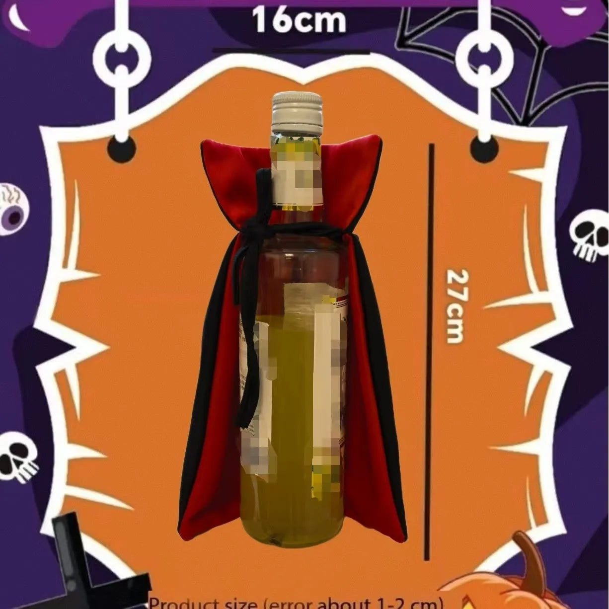 Two-tone cloth wine bottle cloak on a champagne bottle, 27x16cm, European style for Christmas decoration