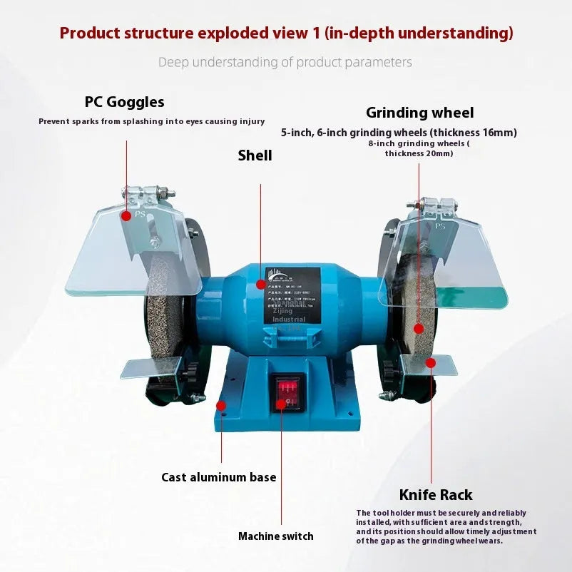 5-inch desktop metal polishing machine for sharpening knives and tools