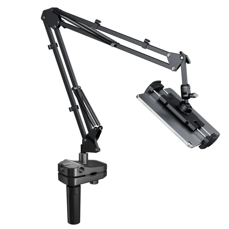 Metal cantilever bracket bedside table with four clips holding a mobile phone, standard J2N2 version