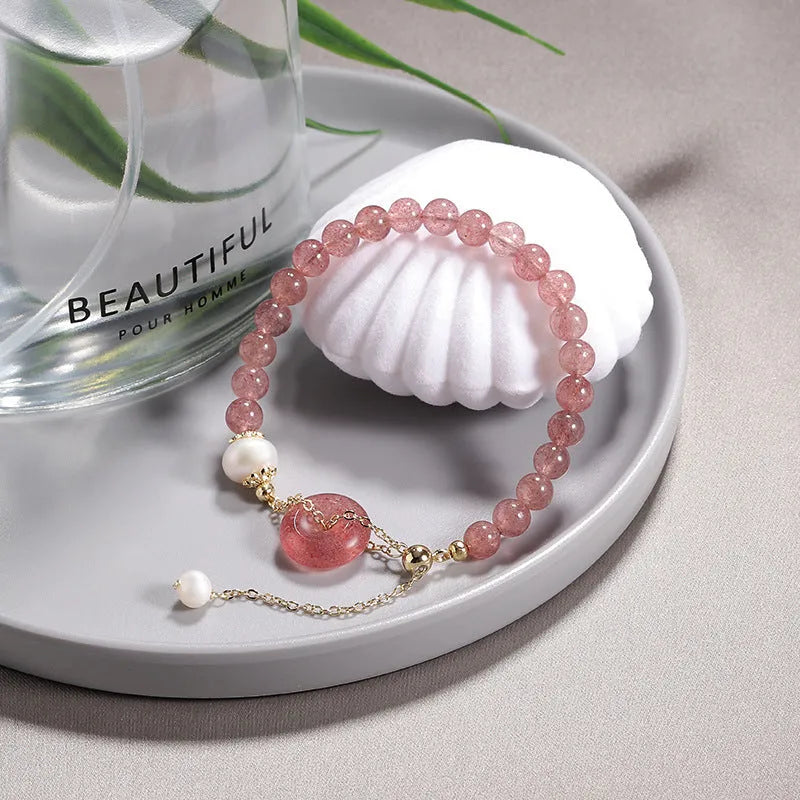 Women's Korean-style crystal bracelet with choice of stone and metal fastener
