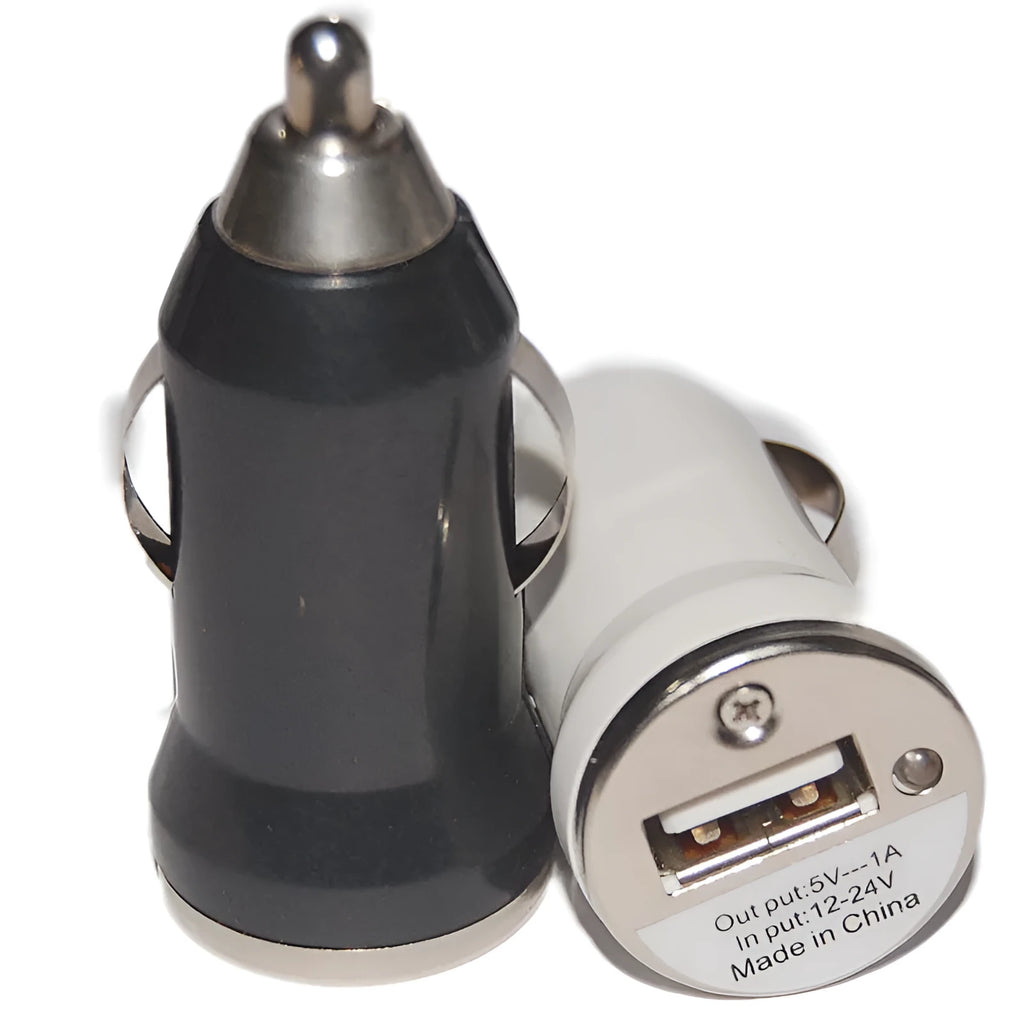 Multi function USB car charger with LED indicator, black, 6x24x24mm, ABS fireproof material