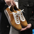 Niche Sports men's casual broad shoes genuine leather round toe black colour side view